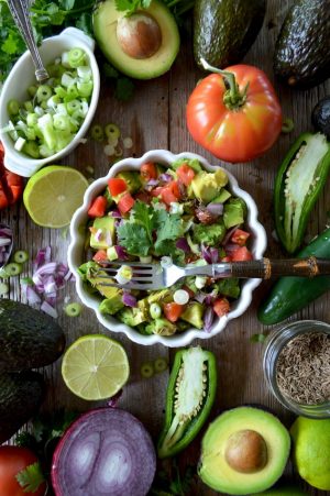 bowl of fresh guacamole